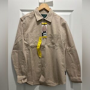 NWT WOOLRICH Chamois Men's Size Small Tan 100% Cotton Long Sleeve Shirt
